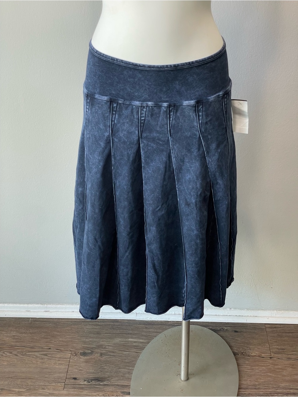 Hard Tail Women’s Washed Navy Pleated A-Line Skirt